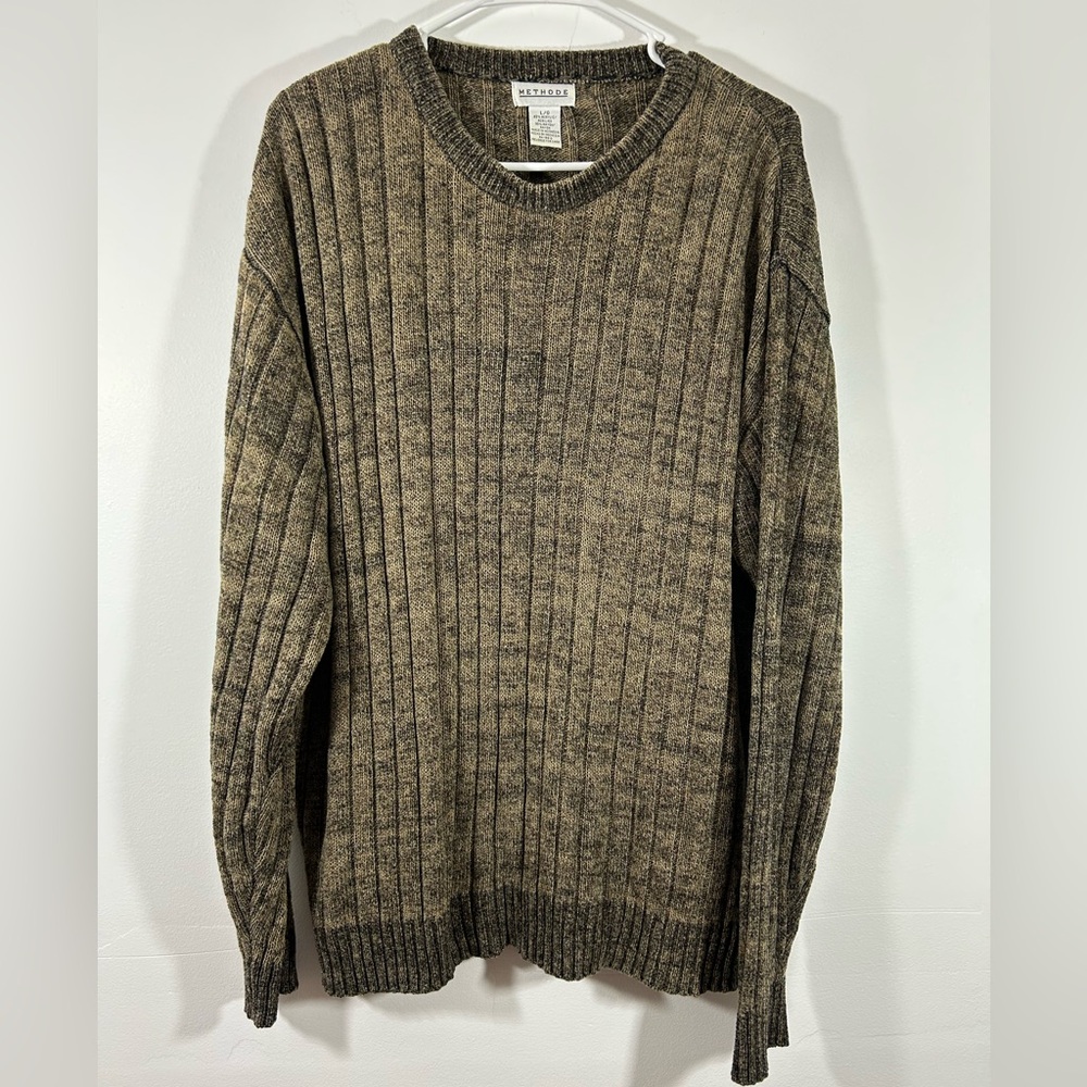 Methods  Men's Ribbed Crewneck Sweater - Brown/green